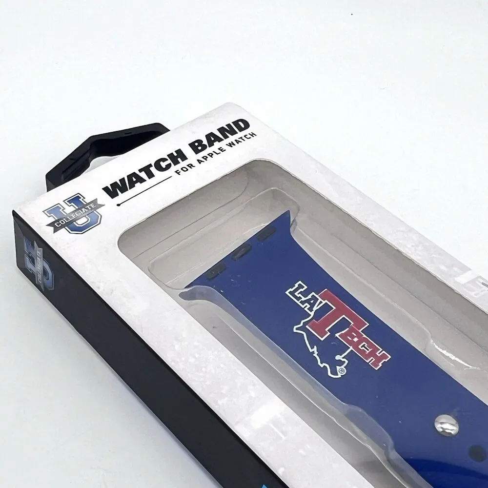 Louisiana LA Tech University Bulldogs Silicone Watch Band 38mm for Apple - Blue